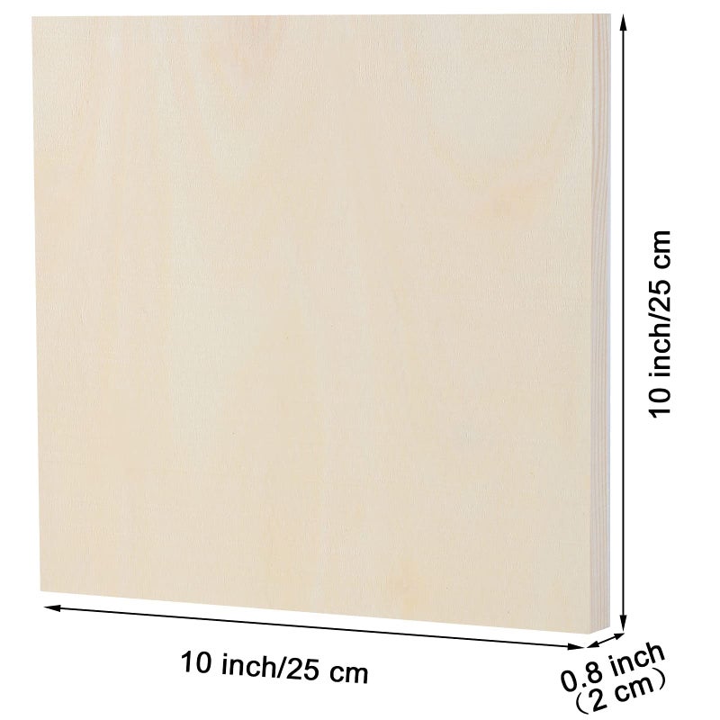 ADXCO 8 Pack Wood Panels 10 x 10 Inch Unfinished Wood Canvas Wooden Panel Boards for Painting, Pouring, Arts Use with Oils, Acrylics - Image 2